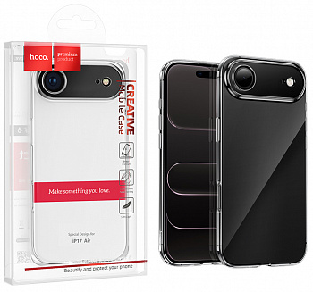 Силиконовый чехол для iPhone 17 Air Hoco Light series TPU cace (Transparent) (20)