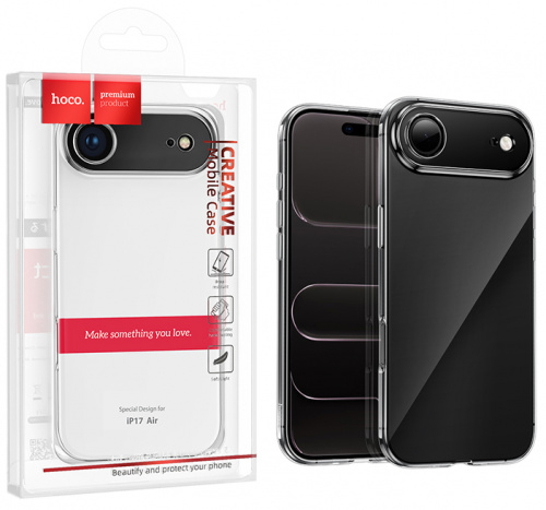 Силиконовый чехол для iPhone 17 Air Hoco Light series TPU cace (Transparent) (20)