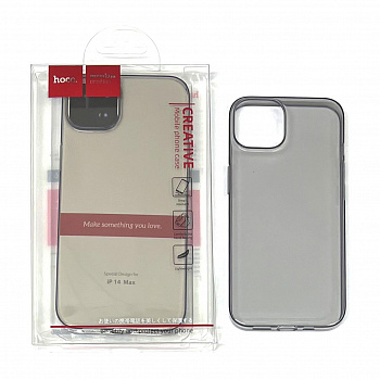 Силиконовый чехол для iPhone 14 Plus Hoco Light series TPU cace (Transparent Black)