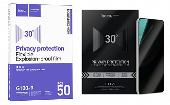Плёнка гидрогелевая Hoco G100-9 (50PCS) антишпион матовая (Transparent Black)