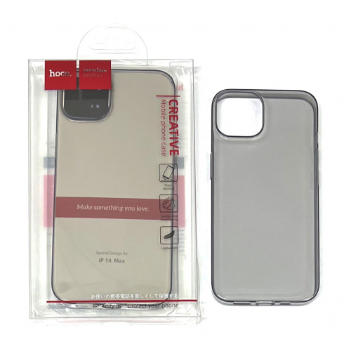 Силиконовый чехол для iPhone 14 Plus Hoco Light series TPU cace (Transparent Black)