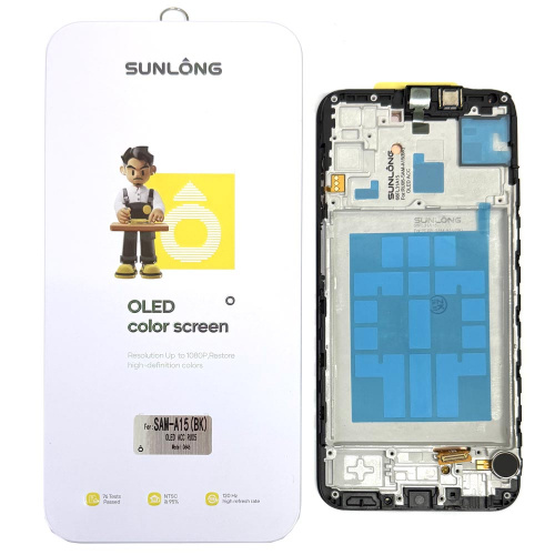 Дисплей + тачскрин для Samsung A156/ A15 (2024) Black (Sunlong Oled) + Frame с компонентами АКЦИЯ!!!