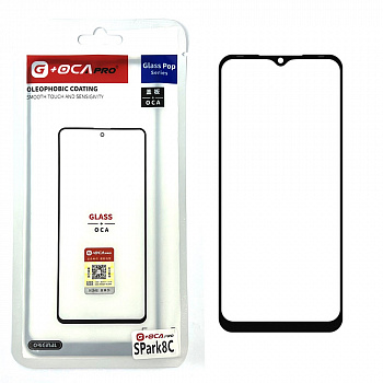 Glass+OCA Tecno Spark 8C (Black) (Musttby)