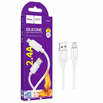 Кабель Hoco X122 (USB to Micro) Benefit silicone charging (White) (30)