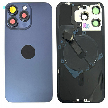 Задняя крышка для iPhone 15 Pro MAX (Frime Complect + Flex) (Blue Titanium) Original