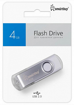 Флеш - накопитель USB 4Gb Smart Buy Twist серебро