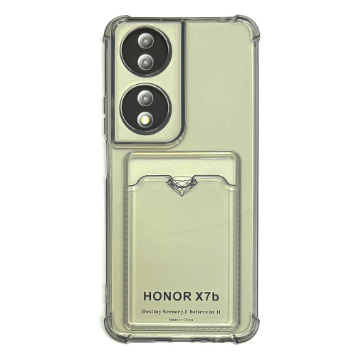 Силиконовый чехол для Honor X7B прозрачный с визитницей (от 5шт цена 10р)