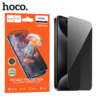 Защитное стекло для Apple iPhone 16 Pro MAX (G18 Plus)Hoco Shield full screen anti-spy tempered (72)