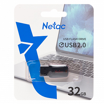 Флеш - накопитель USB 32Gb Netac U197 mini Чёрный/ красный