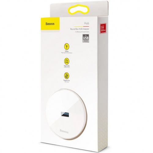 Переходник BASEUS Round Box разветвитель Type-C-1xUSB3.0+3xUSB2.0 25см белый