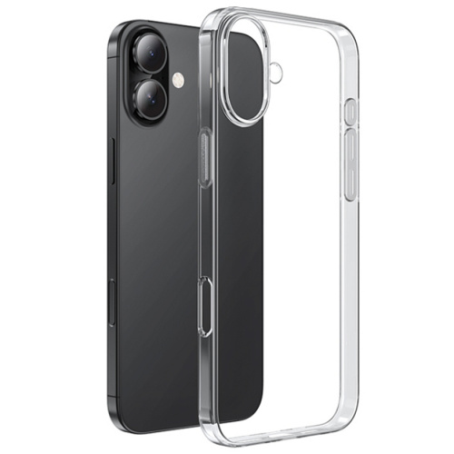 Силиконовый чехол для iPhone 16 Plus прозрачный (от 10шт цена 34р)