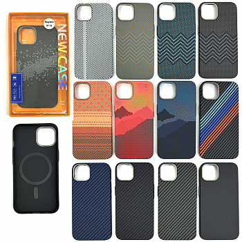 Задняя накладка  для iPhone 13 Magnetic карбон в ассортименте