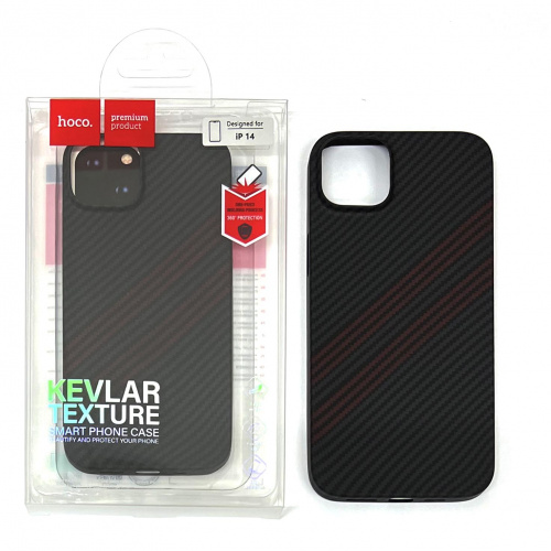Задняя накладка для iPhone 14 Hoco Kevlar (Black Red)