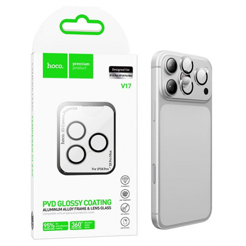 Защитное стекло на камеру для iPhone 18 Pro/ 18 Pro Max Hoco (V17) Silver (29)