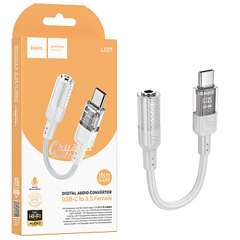 Переходник для наушников Hoco LS37 Type-C на 3.5mm (Gray) (21)