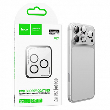 Защитное стекло на камеру для iPhone 18 Pro/ 18 Pro Max Hoco (V17) Silver (29)
