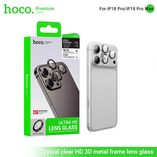 Защитное стекло на камеру для iPhone 18 Pro/ 18 Pro Max Hoco (V14) Silver (36)