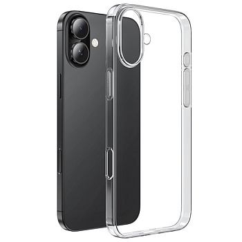 Силиконовый чехол для iPhone 16 Plus прозрачный (от 10шт цена 34р)