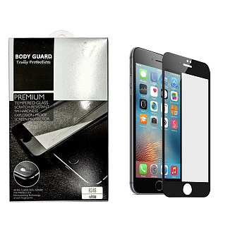 Защитное стекло для iPhone 6/ 6S (4.7) Black BODY GUARD Premium 3D