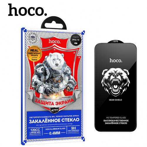 Защитное стекло для Apple iPhone 16/ 15 (A777) Hoco Bear Shield full screen HD (32)