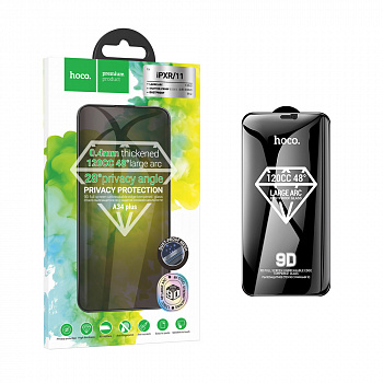 Защитное стекло для iPhone XR/ 11 (6.1) (A34 Plus) Hoco 9D large arc dustproof anti-spy