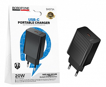 СЗУ блок Borofone BAS73A Source single port PD20W charger (Black) (20)