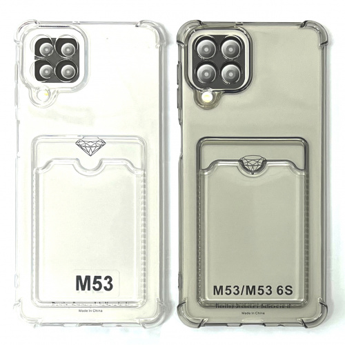 Силиконовый чехол для Samsung M53 (M535 2022) прозрачный с визитницей (от 5шт цена 10р)