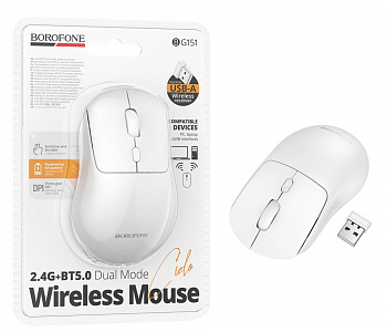 Мышь Borofone BG151 беспроводная Cielo dual-mode wireless mouse (White) (20)