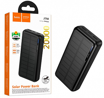Аккумулятор (АКБ) Power Bank Hoco J176A (20000 mAh) Honorifico solar (Black) (36)