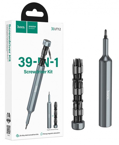 Набор отвёрток Hoco UT12 39-in-1 screwdriver set (Gray) (18)