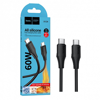 Кабель Hoco X124 (Type-C to Type-C) Bien 60W silicone charging (Black) (31)