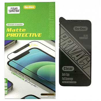 Защитное стекло для iPhone  X/ XS/ 11 Pro (5.8) Ceramics Privacy Go-Des