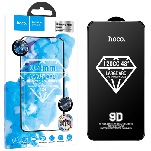 Защитное стекло для Apple iPhone 16 Pro MAX (A34) Hoco 9D large arc dustproof glass for (36)