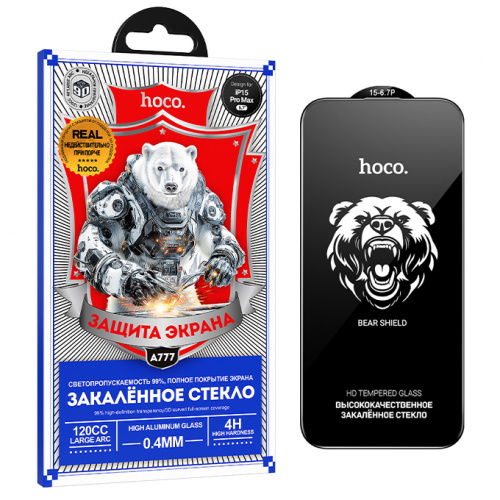 Защитное стекло для Apple iPhone 15 Pro MAX (A777) Hoco Bear Shield full screen HD (32)