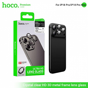 Защитное стекло на камеру для iPhone 18 Pro/ 18 Pro Max Hoco (V14) Mysterious Black (36)