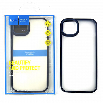 Задняя накладка для iPhone 14 Plus Hoco Golden shield frosted protective case (Blue)
