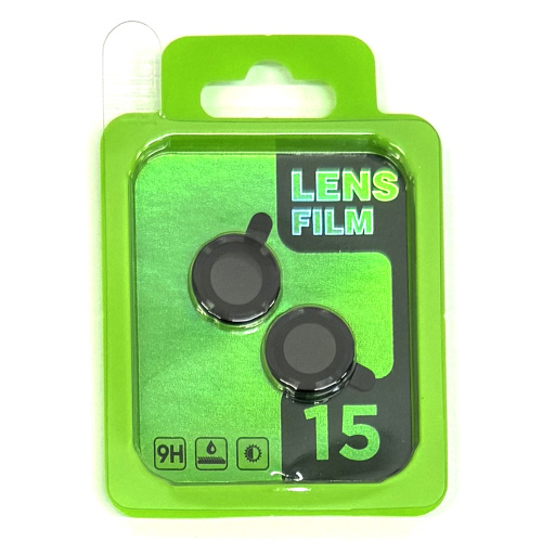 Защитное стекло на камеру для iPhone 15/ 15 Plus  Lens Film (Black)