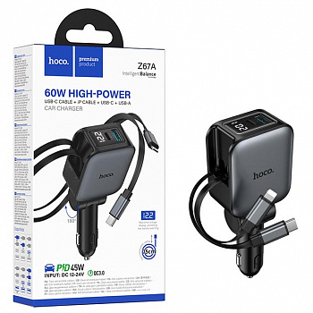 АЗУ Hoco Z67A (PD Type-C to Lightning) Triunfar PD60W(1C1A) (Metal gray) (12)
