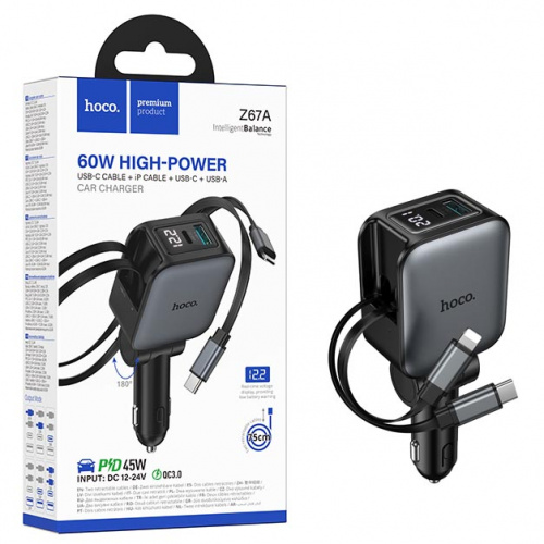 АЗУ Hoco Z67A (PD Type-C to Lightning) Triunfar PD60W(1C1A) (Metal gray) (12)