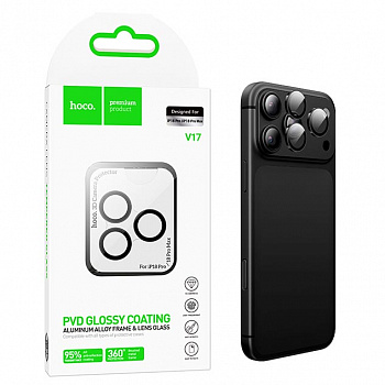 Защитное стекло на камеру для iPhone 18 Pro/ 18 Pro Max Hoco (V17) Mysterious Black (29)