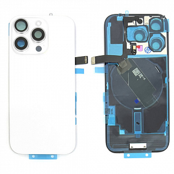 Задняя крышка для Apple iPhone 16 Pro (Frime Complect + Flex) (White Titanium) Original