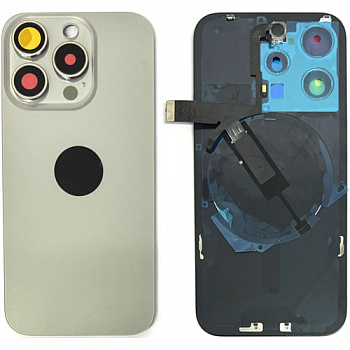 Задняя крышка для iPhone 15 Pro (Frime Complect + Flex) (Natural Titanium) Original