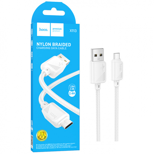 Кабель Hoco X113 (USB to Micro) Beneficio charging (White) (31)