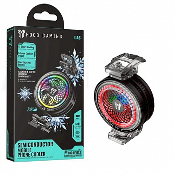 Портативный кулер для смартфона Hoco GA6 Glacier AI semiconductor cooler (Black)