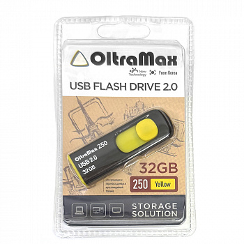 Флеш - накопитель USB 32Gb OltraMax 250 жёлтый