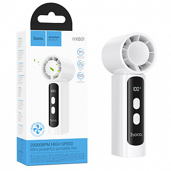Вентилятор портативный ручной Hoco HX601 high speed handheld fan (White) (21)
