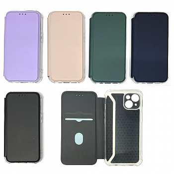 Сумка футляр - книга для iPhone 14 в ассортименте тех.пакет (усиленные) (от 3х шт цена 40р)