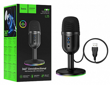 Микрофон Hoco L25 Bright USB desktop microphone (Black) 