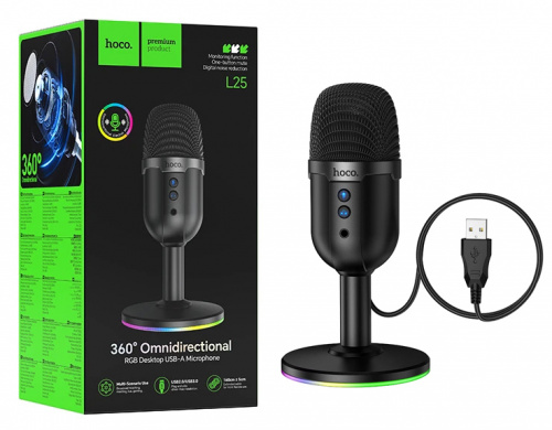 Микрофон Hoco L25 Bright USB desktop microphone (Black) 