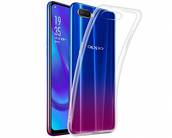 Силиконовый чехол для Oppo A5 2019 прозрачный (от 5шт цена 10р)